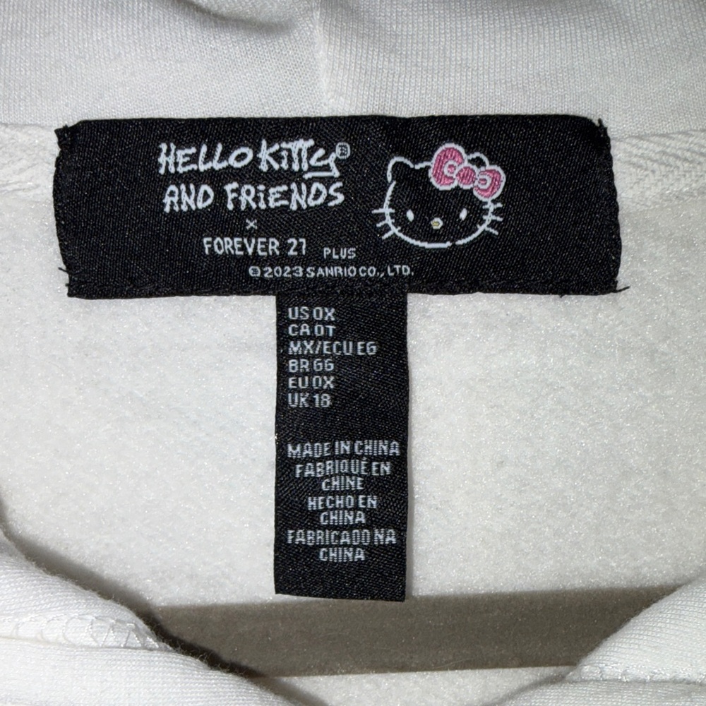 Hello Kitty White Hoodie with Pink and Black Accents - Picture 4 of 6